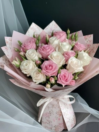 15 Mix Pink White Rose