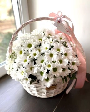 Корзина с ромашками
